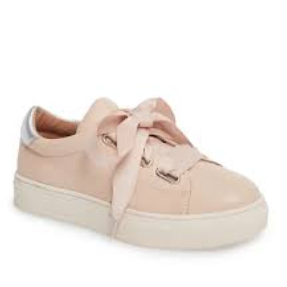 Caslon Women's Carter Blush Pink Leather Platform Sneaker 8 Balletcore Y2K Vibe